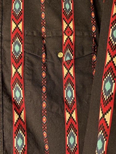 Camisa Rustler by Wrangler vintage Southwestern Pearl Snap para hombre L vintage - Imagen 3 de 5