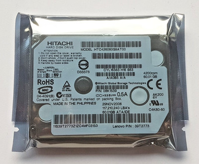 60 GB IDE Hitachi HTC426060G9AT00 P-ATA 4200rpm 2MB HDD 1.8'' Festplatte Neu