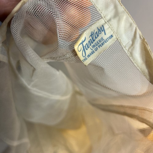 Vintage Fantasy Lingerie Underskirt Cream Mesh Lining/226e - Picture 9 of 10