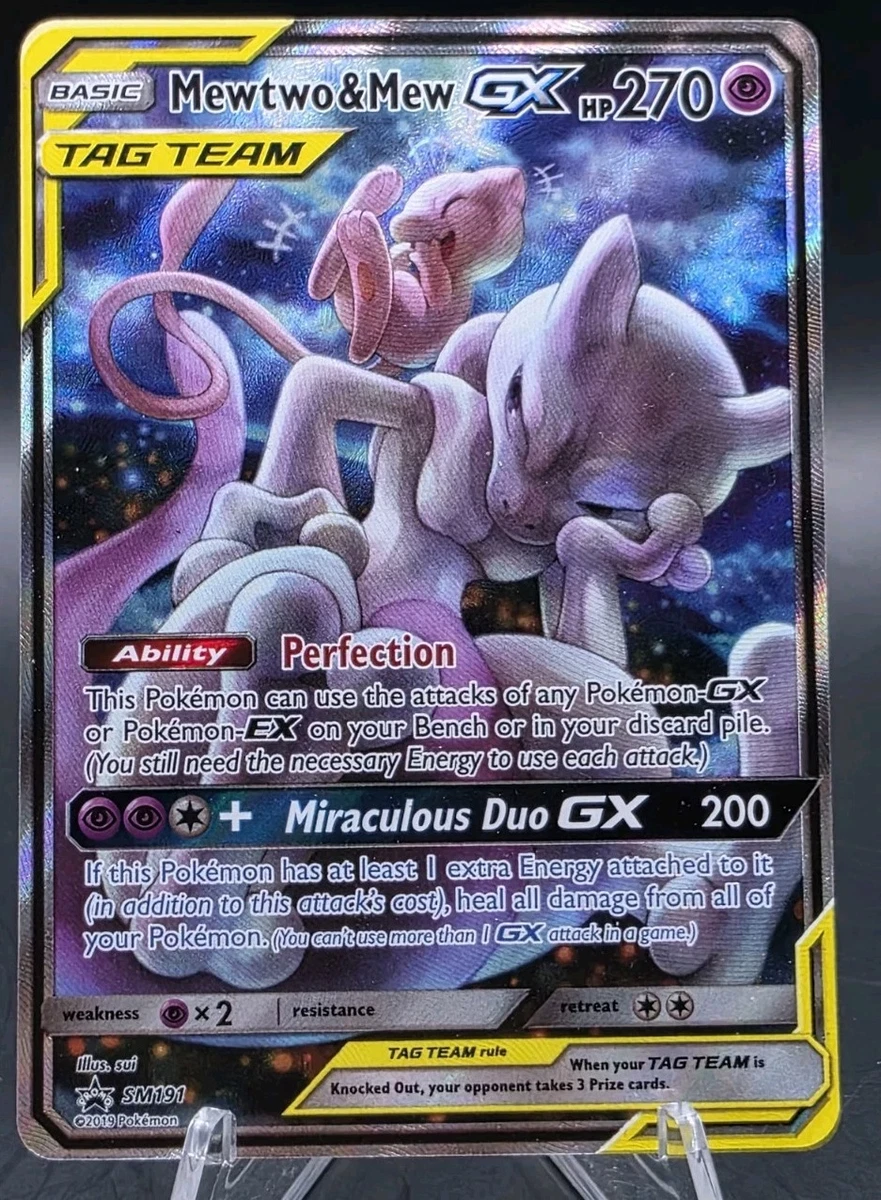 pokemon card mewtwo and mew gx & Unified Minds Full Art #222 PSA 8 Basic Pokemon Pokemon Mewtwo & Mew GX