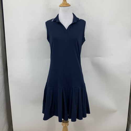 Jack Smith Tennis Polo Tank Dress Women S Small Navy Sleeveless Pleated Hem - Picture 2 of 12