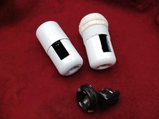 Bakelite switched Lamp Holder E27 ES plain or threaded skirt M10 base White