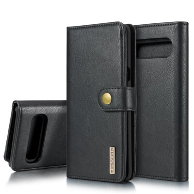 Black Galaxy S10 5G DG.Ming Textured 3 Card 1 Cash Wallet Magnetic Case