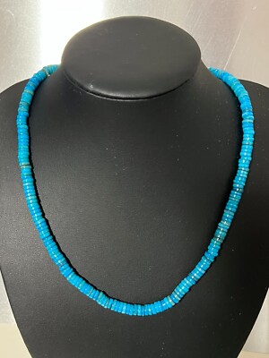 Shell necklace chain turquoise blue length 50+5 cm! 6mm!  eye-catching color