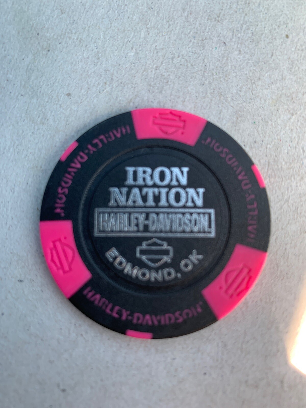Harley Davidson Poker Chip Iron Nation Hd Edmond Ok Ebay