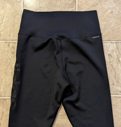 Adidas Gr. S Climalite Tight Compression Leggings schwarz Logo seitlich am Bein 2678 - Bild 5 von 7