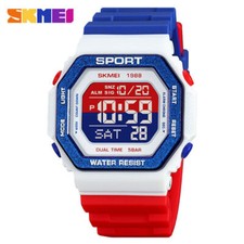 SKMEI Men Watch Rectangle Sport Watches Students Boy LED Date Digital Wristwatch