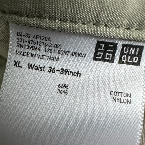 Uniqlo mens Wide Leg Cargo Pants Adult XL Beige Parachute Mens - Picture 5 of 14