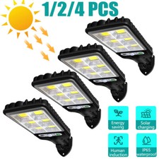 1-4PCS Outdoor Solar Wall Light LED Motion Sensor Bright Flood Street Lamp 3Mode