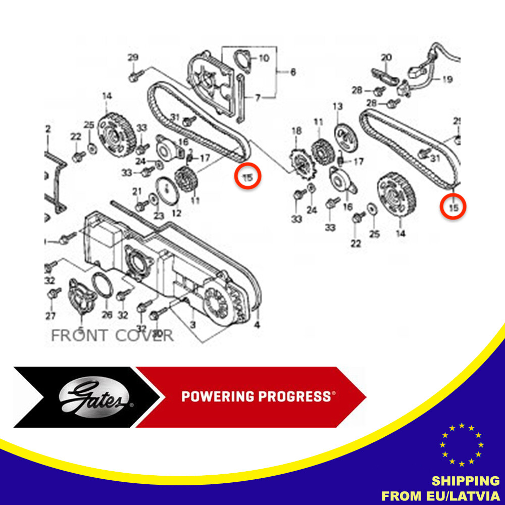 Genuine GATES Engine Timing Belt Kit for Honda GL 1500 SE Valkyrie F6C