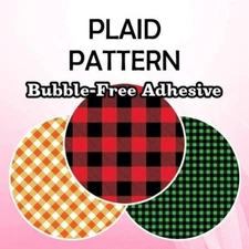 Bubble-Free Adhesive Vinyl Plaid Patterns 12" Roll **FREE SHIPPING**