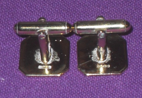 VINTAGE 1990 STERLING SILVER & ENAMEL PER OFFICIA AD HONOREM MASONIC CUFFLINKS - Imagen 6 de 6