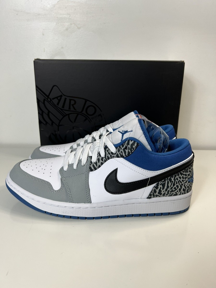 Air Jordan 1 Low True Blue Elephant Print DM1199-140 Men's Size