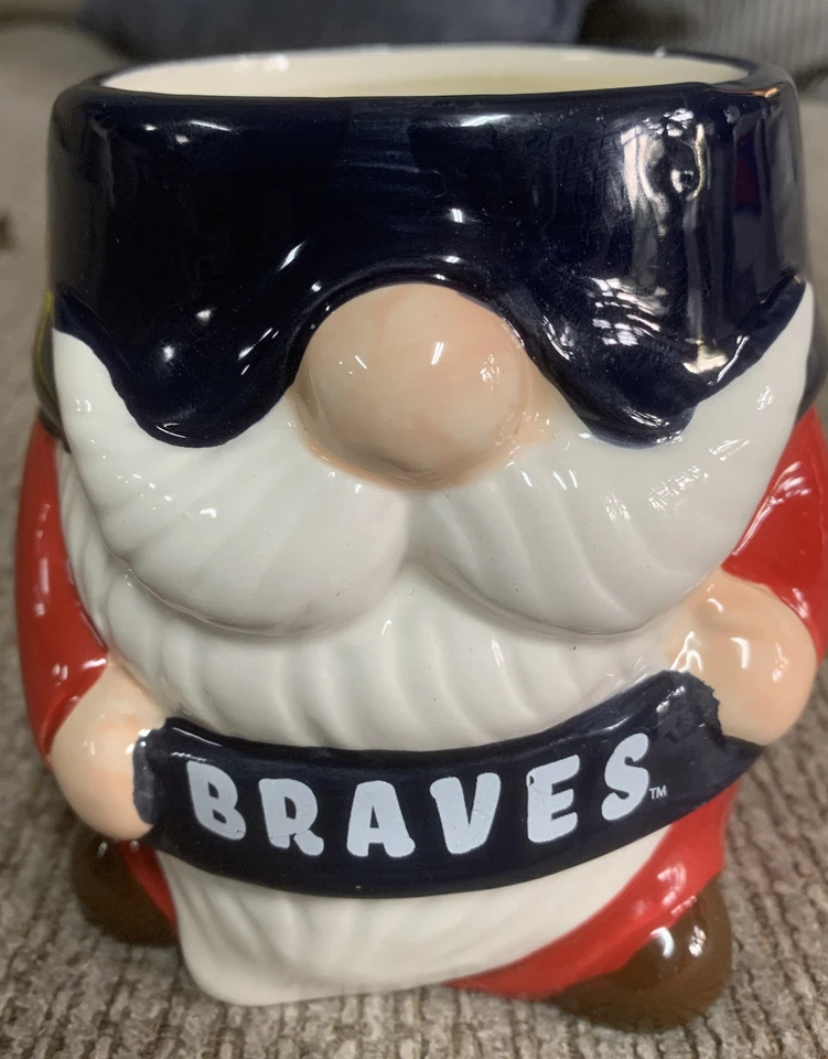 Vintage Atlanta Braves Christmas Candle Santa Glass Ornament Xmas MLB Baseball - Image 2 of 4