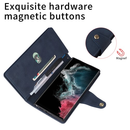 For Samsung A05 A13 A14 A15 A25 A53 A54 5G Magnetic Leather Zipper Wallet Case - Zdjęcie 21 z 49