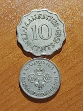 British Mauritius, Republic 10 Cent 1965 1/4 Quarter Rupee 25c 1971 Vintage Coin