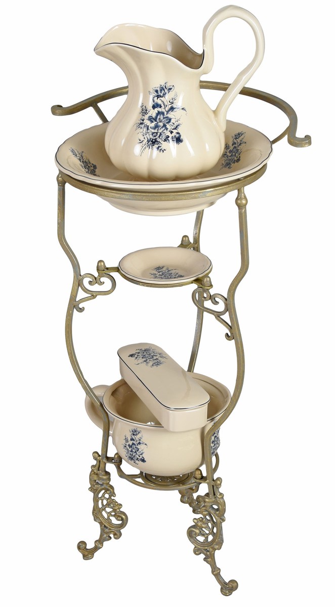 Washing set with stand Antique Washbasin Washbowl Jug Antique