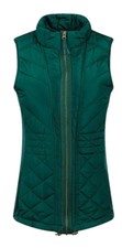Ladies Warm Winter Wrap Jersey Panel Quilted Padded Gilet Jacket Zip Medium 8-10