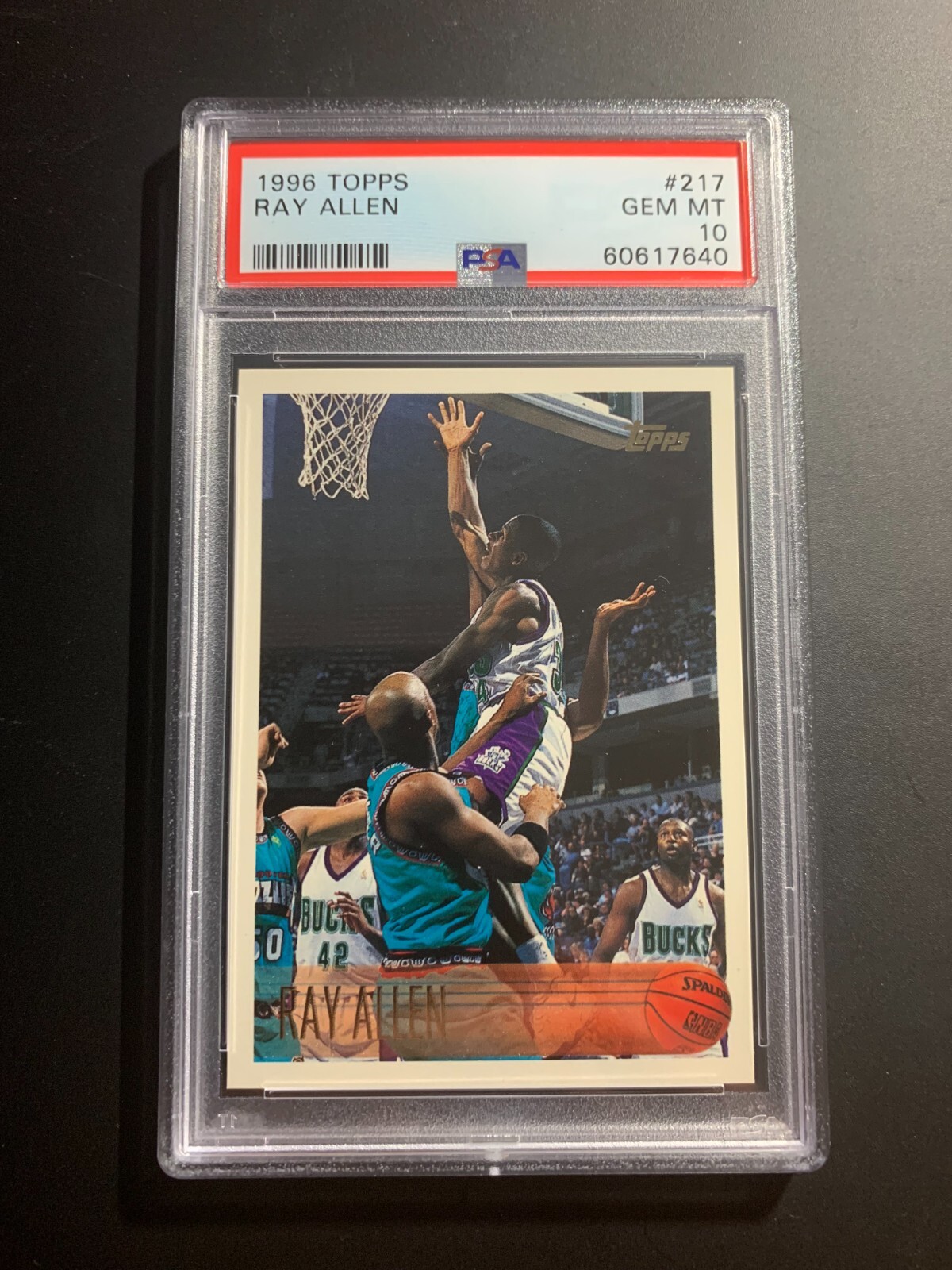 RAY ALLEN 1996-97 TOPPS #217 ROOKIE RC PSA 10 GEM MINT