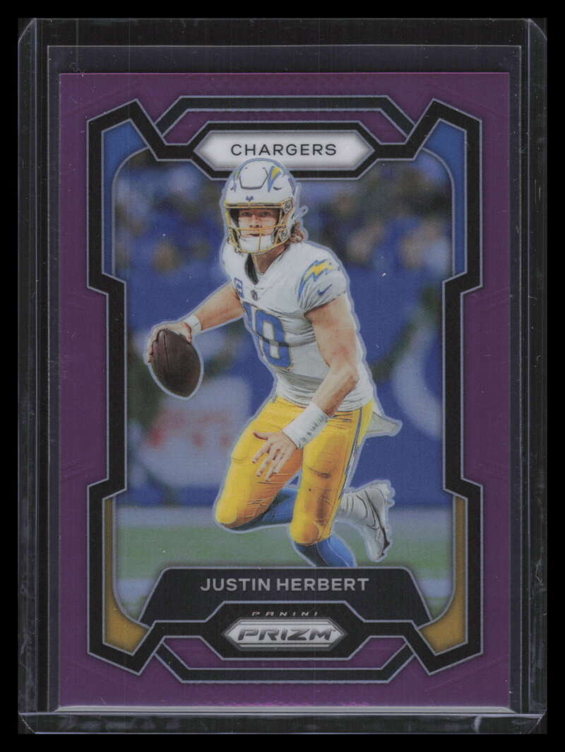 2023 Panini Prizm Prizms Purple Refractor 158 Justin Herbert 112/125