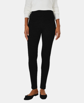 NEW Ann Taylor S Women's Pants Black Flocked Animal Print Side Zip Legging 