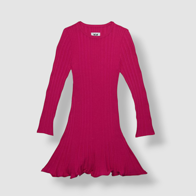 $325 Milly Minis Kid's Girl's Pink Ribbed Crew-Neck Fit & Flare Dress Size 12 $325 Milly Minis Kid's Girl's Pink Ribbed Crew-Neck Fit & Flare Dress Size 12