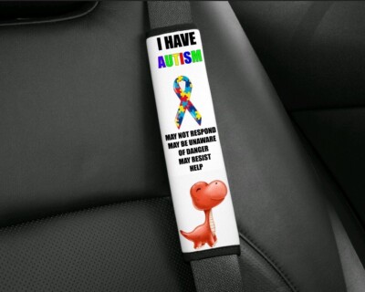 Autistic Car seat belt cover Child Adult Support Autism Medical Alert - Main Image
