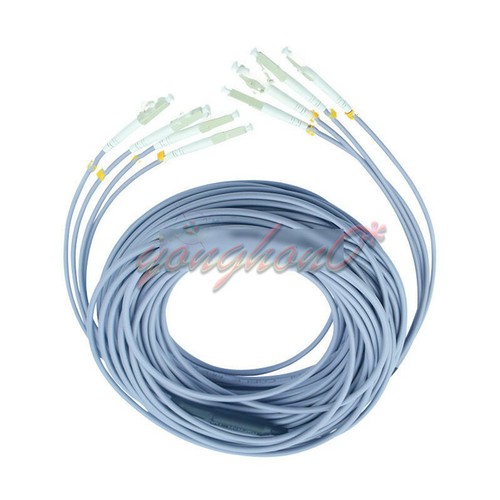 20M Indoor Armored Cable Multi-Mode LC-LC 4 Strand 9/125 Fiber Optic ...