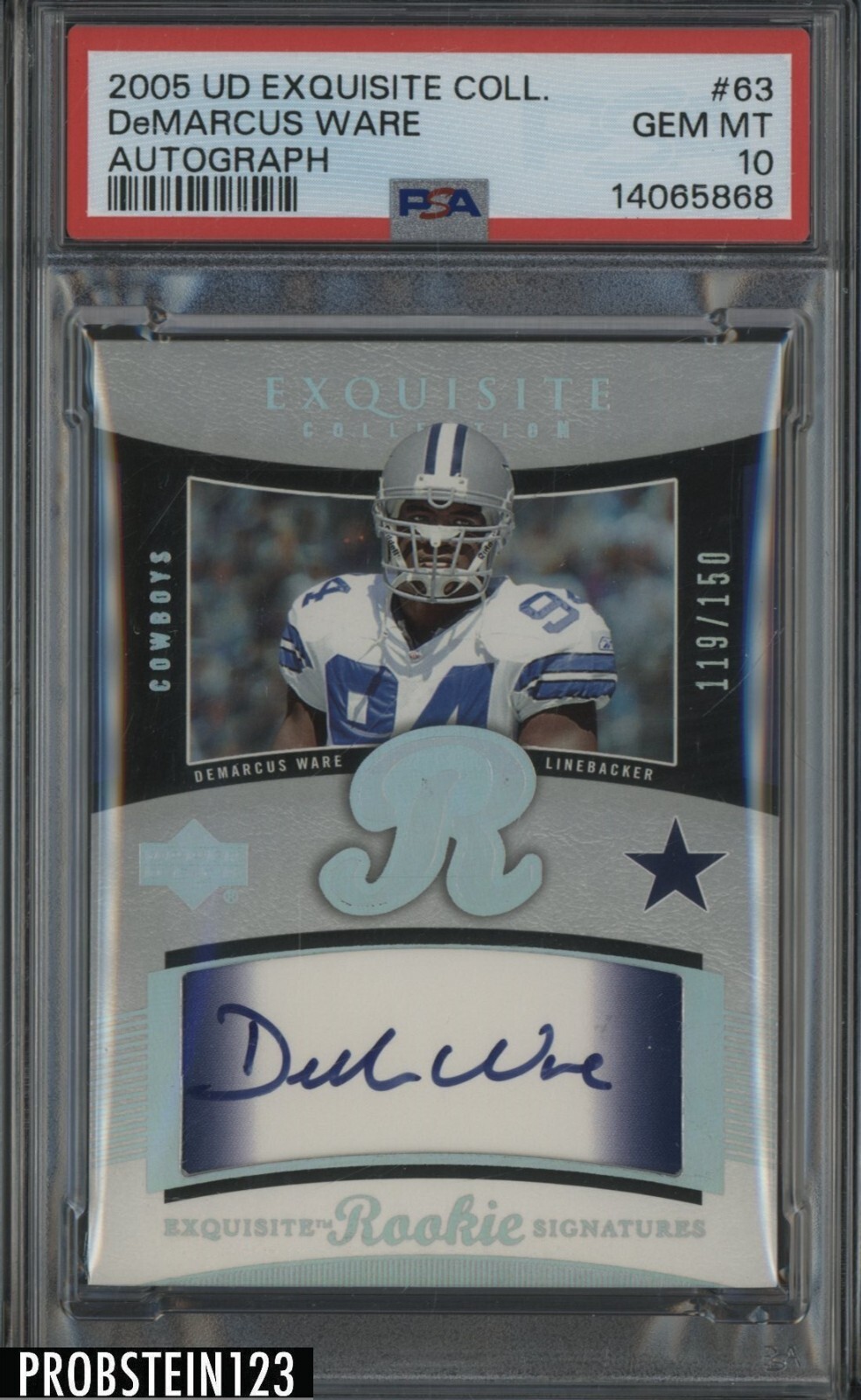 DeMarcus Ware UD Exquisite Collection #63 Autograph