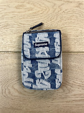 SUPREME FAT TIP JACQUARD DENIM NECK POUCH/ BLUE / OS/ SS22/ 100 AUTHENTIC