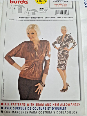 Burda Dress/Shirt Sewing Pattern 19370cm Sizes 8 - 20