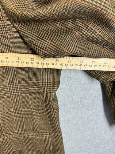 NWOT Austin Reed 48R Brown Glen Plaid Wool Coat Elbow Patches Bi-swing Back USA - Picture 11 of 15