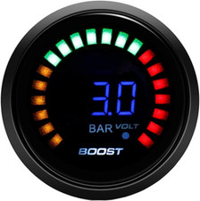 Motore Auto Digitale 52Mm 2Pollici Calibro Di Turbo Boost Kit Manometro Boost Ba