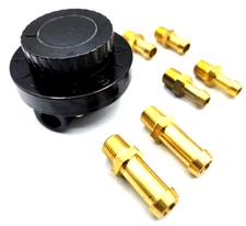 Universal Inline Black Low Pressure Adjustable Fuel Pressure Regulator 1-6 PSI