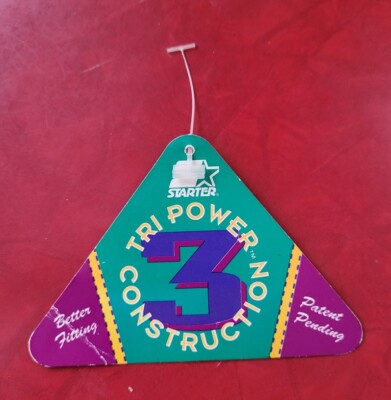 Original 1993-95 Starter Tri-Power Hat Tag, Used On NHL, MLB, NFL, NBA Hats
