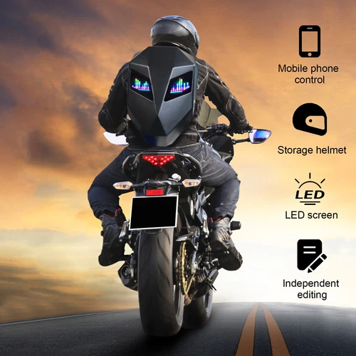 LED Backpack Motorcycle Cycling Helmet Hard Shell Knight Laptop Backpack Travel