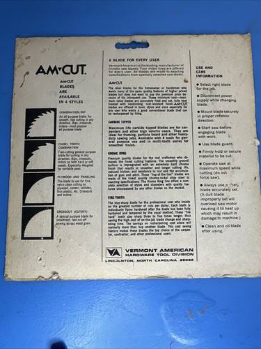 Vermont American Fire Tooth Kreissägeblatt 6 1/2" Kappschnitt #M25612 Neu aus altem Lagerbestand - Bild 4 von 7