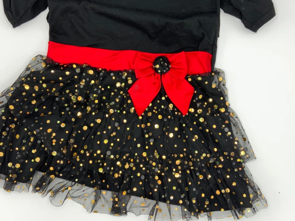 Pre-Owned Sweet Heart Rose for Dollie & Me Girl 6x  Dress Black/Red/Gold - Image 2 of 4