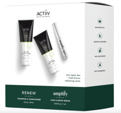 Activv Actiiv Renew Amplify Hair Shampoo Treatment & Conditioner Lash & Brow ...