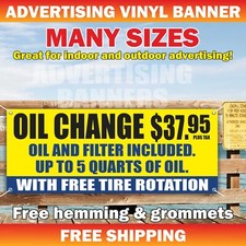 OIL CHANGE Advertising Banner Vinyl Mesh Sign Tune Ups Brakes auto repair shop