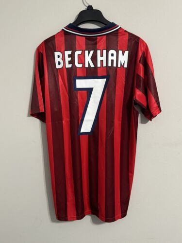 England 1998 WC Retro Jersey - David Beckham #7 - Picture 2 of 3
