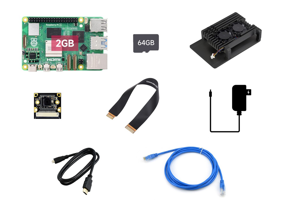 Raspberry Pi 5 2GB/4GB/8GB Waveshare Accessory Heat Sink, Pi 5