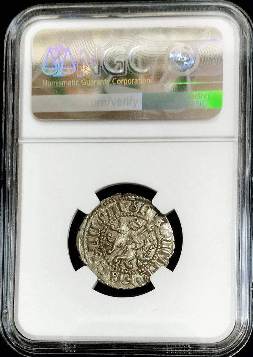 アルメニア　1198-1219年　1TRAM  NGC  MS61 1198- 1219 SILVER CILICIAN ARMENIA TRAM LEVON I CRUSADES
