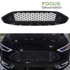 For 2017-2018 Ford Fusion Front Upper Grill Mesh Style Glossy Black Trim Grille