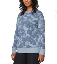 New Mondetta Women's Prined Crewneck Active Sweatshirt Blue Sz S NWT