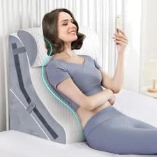 Orthopedic Wedge Pillow Set - 3PCS Memory Foam with Adjustable Heights for Sleep