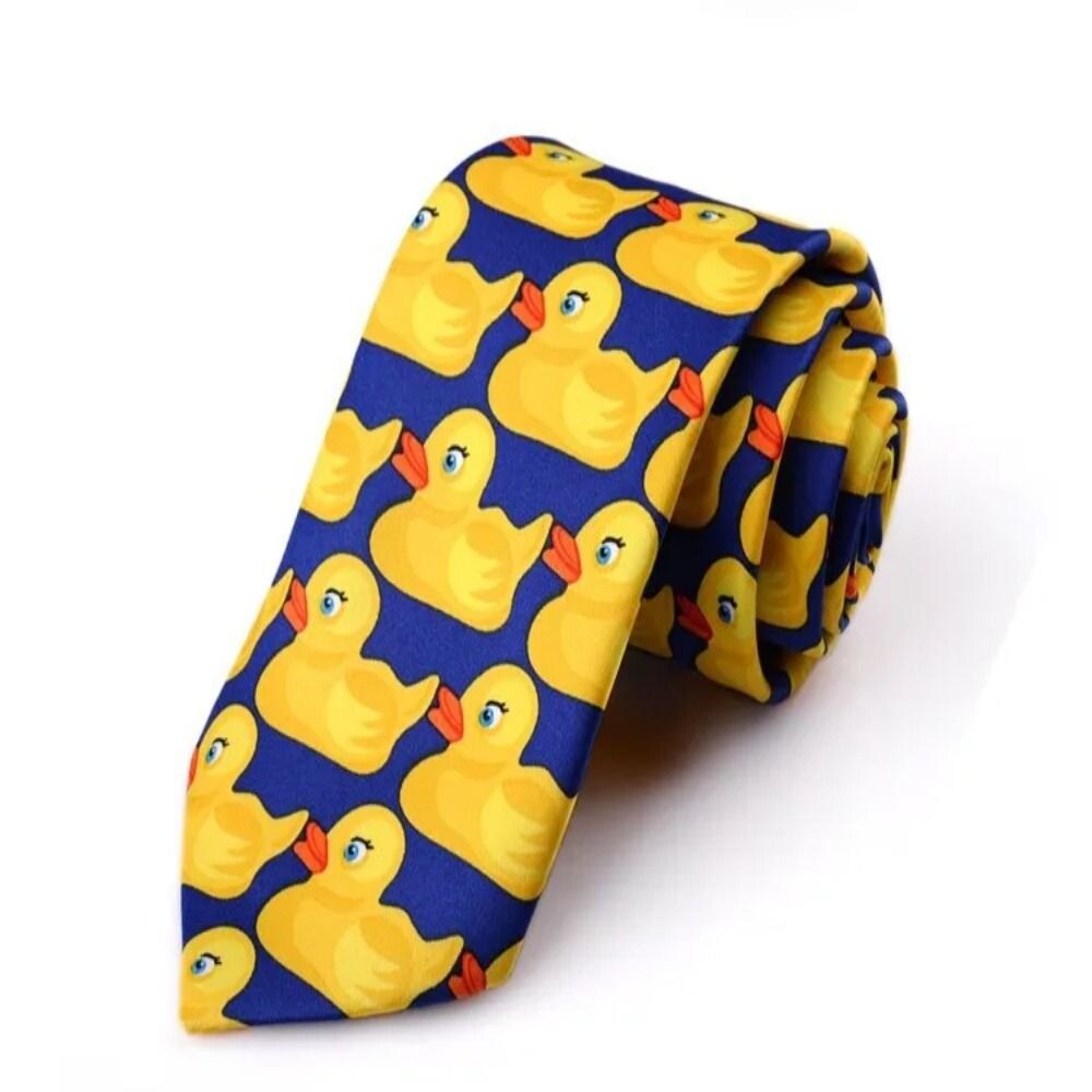Yellow Necktie Ties Rubber Duck Printed Tie Fashion Ducky Tie | eBay ...