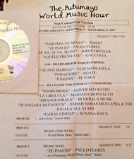 RADIO SHOW: PUTUMAYO EQUATOR 9/17/07 PAULO FLORES, RAJERY, JORGE DREXLER, NGATU