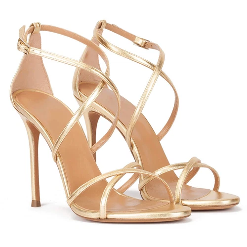 Women's Peep Toe High Heels Cross Strap Stilettos Wedding Sandals Party Shoes - Picture 31 of 33