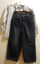 Calvin Klein Boys 2-pc Jeans and Long Sleeved Shirt Size 6 EUC